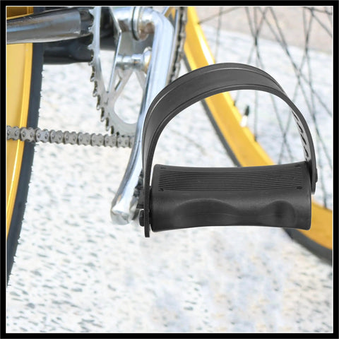 Grippy Non Slip Exercise Bike Pedals With Adjustable Straps One Half Inch Spindle Black Durable For Indoor And Outdoor Cycling