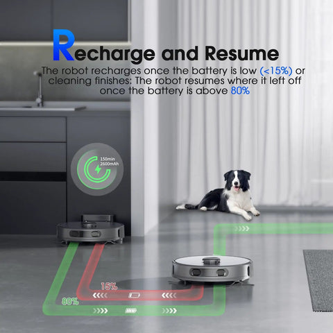 LiDAR Mapping Robot Vacuum And Mop With Smart Navigation WiFi App Alexa Voice Control Obstacle Avoidance Strong Suction