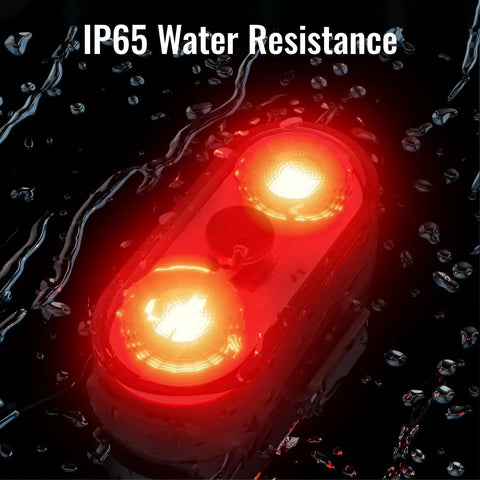 Close-up of Wireless Interior Ambient LED Light Kit for Cars, 2 Pack, showing IP65 waterproof feature with water droplets.