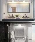 24 Inch LED Vanity Light Fixture With 16W 6000K Cool White Dimmable Over Mirror Bathroom Lighting In Black Modern Aluminum Bar Design For Bright Energy Efficient Illumination