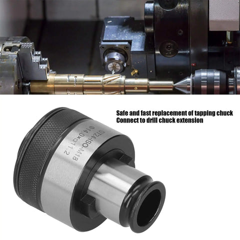Solid Collet Chuck Holder With Torsion Overload Protection Fits Gt24 Iso for Drilling Milling And Boring Machines For Heavy Duty Use close-up on tool and machine setup.