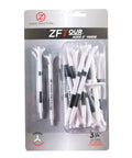 Tour 3-Prong Golf Tees White 3 1/4 Inch Pack of 30 Pro Grade in packaging with low friction design for consistent drives