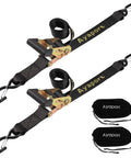 Heavy Duty Boat Trailer Transom Tie Down Ratchet Straps With S Hooks Lock Down Jet Skis Kayaks And Canoes Featuring Beast Mode Strength Four Foot Long Thick Nylon Webbing Grip Tight For Safe Watercraft Hauling Pack Of Two with S hooks and protective bags