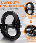 Half Inch Hammerlock Coupling Link With Two RPins Safety Chain Connector showing black steel construction and powder coating