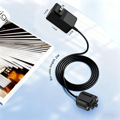 Replacement 12.6V Charger Cord For Cordless Pool Cleaners Compatible With Max Li Max Li HD Millenium Li iVAC 360 Li And Volt FX 8 Li Water Tech Pool Blaster Power Adapter Cable 6.56 Ft Length, shown with a 2M cable length.