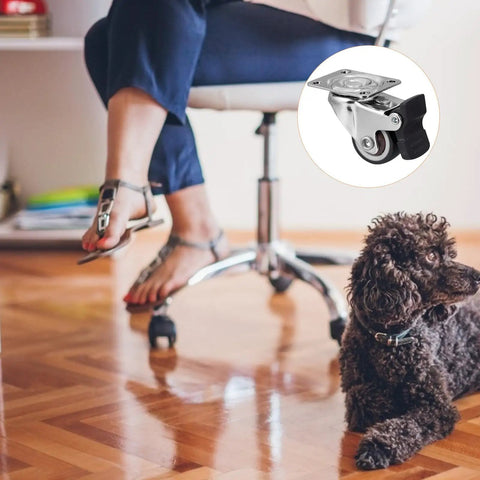 Heavy Duty 1 Inch TPR Swivel Caster Wheels With Threaded Stem For Office Chairs Carts And Furniture Replacement Silent 360 Degree Rotation Ideal For Industrial Equipment And Display Rigs Random Colors, threaded stem caster on chair