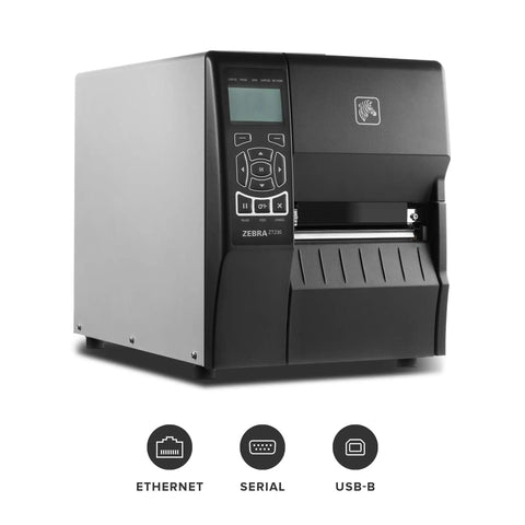 Industrial Thermal Transfer Printer With Sweet 300 Dpi Clarity And Badass Reliability For Top Shelf Label Printing Across Your Workspace with Ethernet and USB connections.