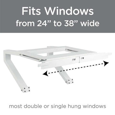Universal Heavy Duty Window Air Conditioner Mounting Bracket No Tools Required No Drilling Easy Inside Install Rustproof White