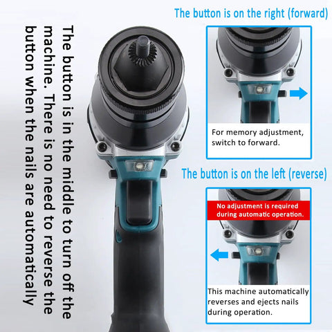 Heavy Duty Cordless Rivet Nut Gun Set With Dual 26V 5200mAh Batteries and Smart Auto Setup controls and buttons for operation.