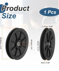 Nylon Bearing Gym Pulley Wheel 120mm 4.72 Inch Heavy Duty Cable Pulley For Home Gym And Garage Door Setup With Steel Shaft And Black Fittings Durable Fitness Equipment Accessory For Cable Machines, black pulley with size markings