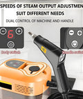 2500W Handheld High Temperature Pressurized Steam Cleaner With 4.5 Bar High Pressure Steam, shows control buttons and handle