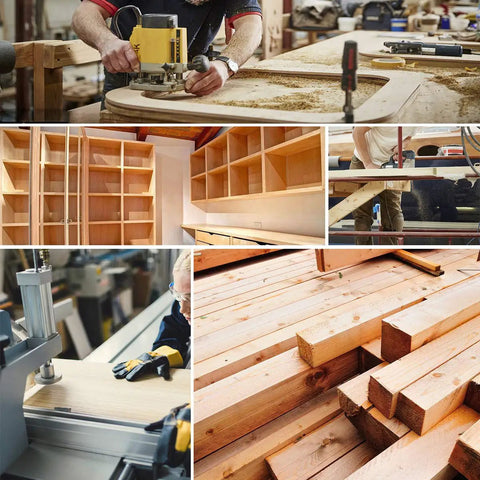 Woodworker using One Quarter Inch Shank Roundover Router Bit Set For DIYers Edge Beading And Corner Rounding Includes Radii