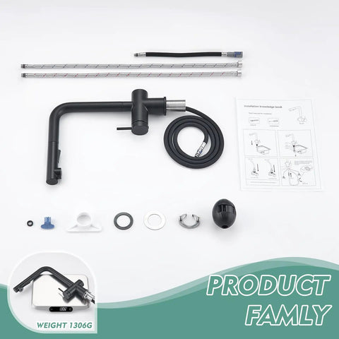 Pro Grade Brushed Nickel Kitchen Faucet With Pull Down Sprayer parts layout and installation guide