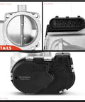 Close-up details of Electronic Throttle Body Compatible With Chrysler Dodge Jeep Ram 3.6L V6, showing butterfly valve and 6-pin connector