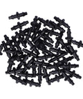 Super Easy Drip Irrigation Connectors And Repair Kit With 200 Pieces Of Soaker Hose Fittings For Garden Flower Pots And Lawn No Knots Needed, black ABS barbed fittings