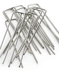 Pile of Beefy 6 Inch 11 Gauge Stainless Steel Landscape Staples For Landscape Fabric And Drip Irrigation Lines Rust Resistant 304