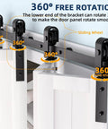 60-Inch Barn Door Sliding Kit With Beefy Heavy Duty Black Track And Side Mounted Rollers, Smooth Quiet Glide, Easy Install
