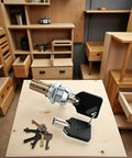 Tubular Lock and Key Set for Toolbox Cabinets and Drawers, Easy Install Lock Cylinder Kit with Mounting Hardware, Replacement Cabinet Locks, Includes Multiple Keys for Backup, Durable Metal Security Hardware, shown with keys