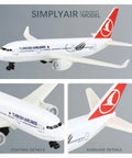 1/400 Airplane Model Ready To Display No Assembly Required Plastic Base Alloy Body Collectors Display Piece, top and detail views