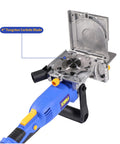 No Sweat Lightweight Electric Biscuit Jointer 760W showing 4-inch tungsten carbide blade and adjustable setup features.