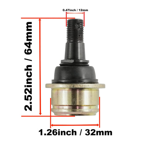 Upper And Lower Ball Joints Replacement Kit For Yamaha Rhino UTV ATV Models 350 400 450 660 700 2004 2005 2006 2007 2008 2009 2010 2011 2012 2013 Four Piece Set Perfect Fit With OEM Style Specs 37S 23549 01 00 37S 23549 00 00, 64mm x 32mm