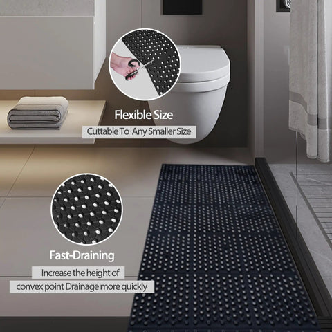 Anti Fatigue Drainage Rubber Floor Mat Roll 83 By 36 Inch Non Slip Heavy Duty For Kitchen Bar Restaurant Wet Areas With Holes Quick Drain Slip Resistant Commercial Grade Mat Use Indoors in bathroom