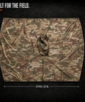 Military Style Tactical Ripstop Camo Rain Poncho for Outdoor Survival And Adventure Gear spread flat showing dimensions.