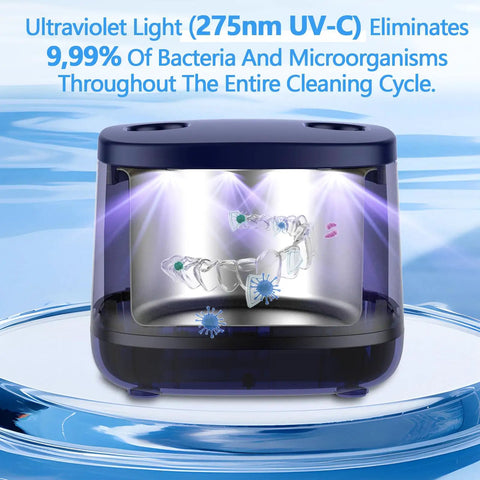 Keep Your Dental Gear Squeaky Clean With This Heavy Duty Ultrasonic Cleaning Machine For Braces Dentures Jewelry Toothbrush Heads And Baby Essentials Daily with ultraviolet light removing bacteria.