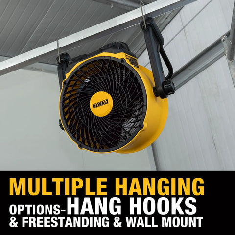 Heavy Duty Industrial Air Purifier Fan With HEPA Filter And 4000 CFM Power, PM2.5 Sensor, 360 Degree Tilt hanging on hook
