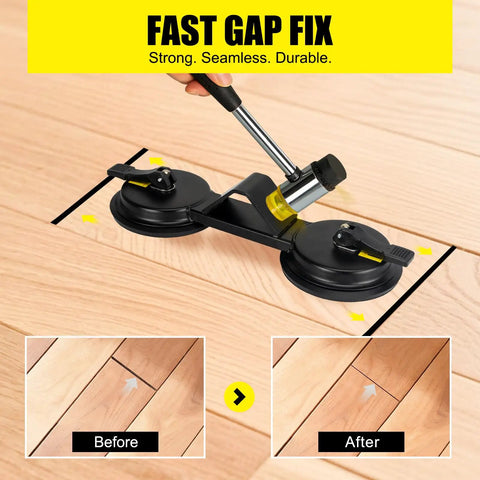 Heavy Duty Workhorse Floor Gap Fixer Tool With 45 Degree Striking Surface And Dual Enhanced Suction Cups For Pro Grade Plank Grabber Gaps In Laminate And Vinyl Flooring Iron Build For Durable Floor Gap Repair