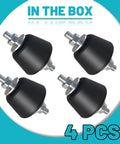 Kill The Rattle With Four Pack Anti Vibration Rubber Isolator Mounts M8 Shock Absorbers And Nuts For Air Compressors Mini Splits Engines Pumps Solid Hold - set of 4 rubber mounts with metal fasteners.