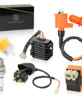 Beefed Up High Performance 6 Pin AC CDI Box Ignition Coil Kit With Voltage Regulator Rectifier Solenoid Relay And Spark Plug