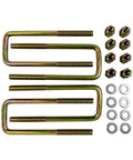 Heavy Duty Square U Bolts Set For 2.5 Inch Wide Leaf Springs With Hardware 8.75 Inch Long Fits 1988-2019 Chevy Silverado GMC Sierra 1500
