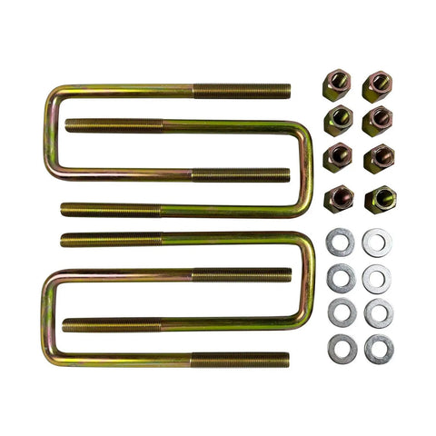 Heavy Duty Square U Bolts Set For 2.5 Inch Wide Leaf Springs With Hardware 8.75 Inch Long Fits 1988-2019 Chevy Silverado GMC Sierra 1500