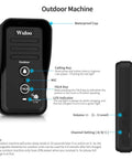 Wireless Intercom Doorbell for Home and Classroom Waterproof Electronic Door Chime With Half Mile Range Three Volume Levels Rechargeable Battery Easy Setup and Clear Sound, showing outdoor unit features and buttons.