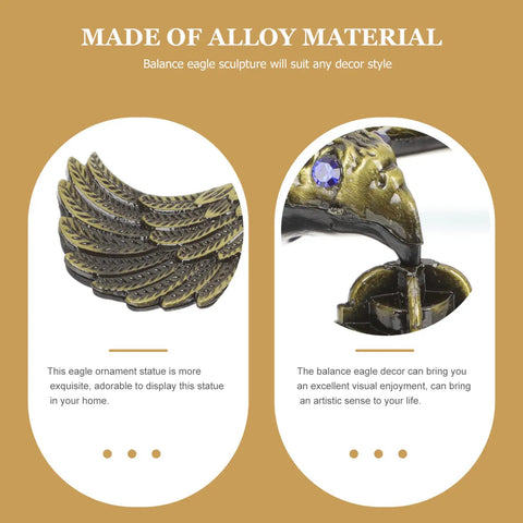 Hella Impressive Balancing Eagle Sculpture Desk Flex For Home Office Tabletop Shelf Decor Solid Wooden Base Centerpiece Adding Serious Visual Vibes To Any Living Area Or Workspace Today