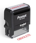 Obsolete self inking rubber stamp for quick, clean marks at home or office, large impression area nine sixteenths by one and a half inches