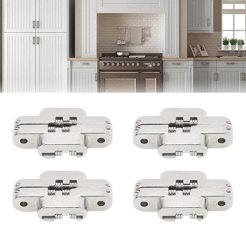 Mini Cross Hidden Hinge Zinc Alloy 180 Degree Swing Invisible Door Hinge For Jewelry Boxes Cabinets And Folding Doors 4 Pack