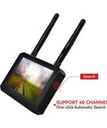 Compact 4.3 Inch FPV Monitor With DVR, 5.8GHz 40 Channel Receiver, dual antennas, showcasing seamless video stream