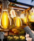 100 Ft LED Outdoor String Lights With Remote Control, One Continuous S11 Bulb Strand, Shatterproof, Low Voltage Plug and Settings