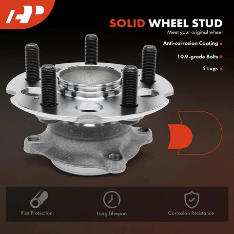 Pro Grade Rear Wheel Bearing And Hub Assembly Fits Honda Odyssey 2005 To 2010 Zero Hassle Direct Swap With Five Lug Pattern And Four Hole Flange Pre Applied Grease For Bulletproof Reliability