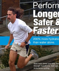 Runner holding Zero Sugar Hydration Gel For Runners And Cyclists, Ready To Drink On The Go, Instant Hydration With No Water Needed