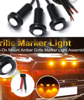 Image showing Dope Three Piece LED Front Grille Marker Lights With Projector Lens Assembly For Cars, Trucks, SUVs And Trailers.