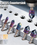 Pro Grade All In One Step Drill Bit Set With 5 Step Bits And 6 Countersink Bits 11 In 1 HSS Cobalt Nitriding Coated Drill Kit on metal