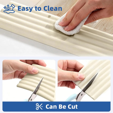 Person cleaning Game Changing Baby Edge Protectors And Corner Guards Super Wide High Density Foam Furniture Bumper Shields.