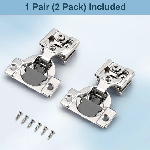 Smooth As Butter Soft Close Cabinet Hinges For Face Frame Doors Half Inch Overlay Concealed Hardware with 2 Pack Included.