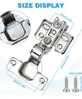 Close-up of 10 Pack 1 3/8 Inch Cabinet Hinges With Soft Close, showing 35mm cup, screws included, with size measurements.