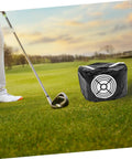 Impact Hitting Bag Golf Swing Trainer Mesh Practice Tool for Enhanced Accuracy on grass with golf club in view