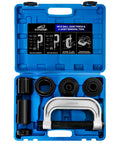 SIXIWANZI ball joint press and U-joint removal kit in blue case with C-clamp and dies, front view