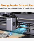 Falcon A1 10W Laser Engraver With Fully Enclosed Design Ultra Fast 600mm Per Sec Engraving shown exhaust fan in action
